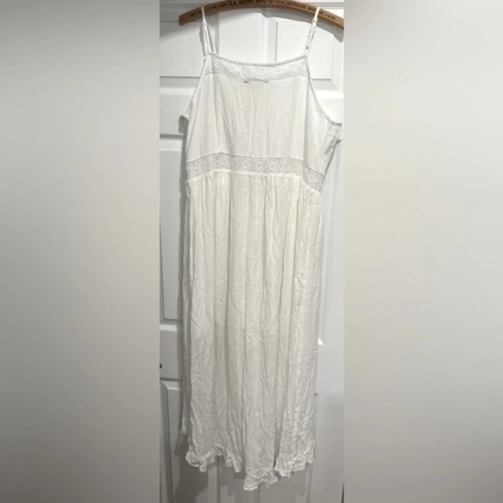 Yoins your inspiration white sun dress wedding lined zipper ruffles strappyUSXL - Picture 6 of 7